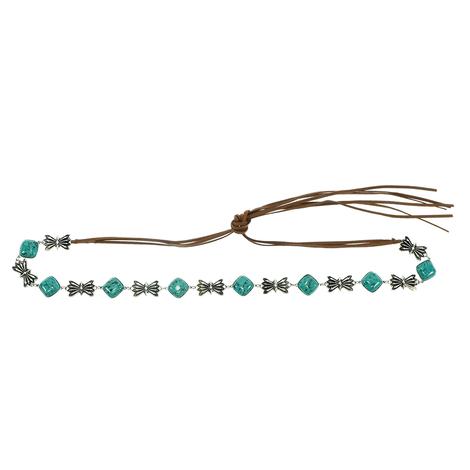 Turquoise and Silver Women's Hatband