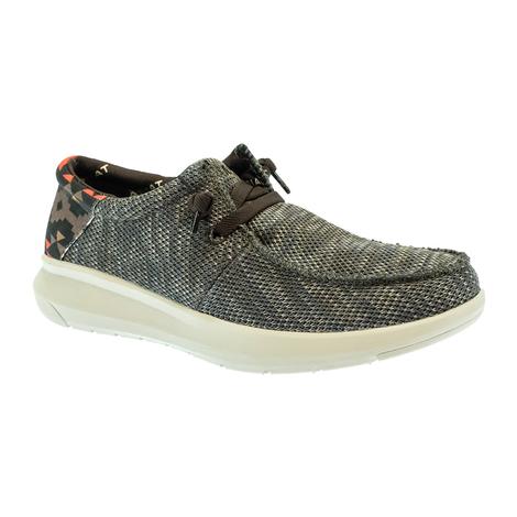 Ariat Hilo Stretch Lace Heathered Brown Red Aztec Print Men's Shoes