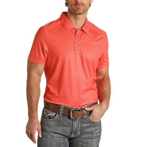 Rock & Roll Cowboy Printed Orange Sunglass Polo Men's Shirt