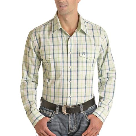 Panhandle Green Plaid Long Sleeve Men's Shirt 