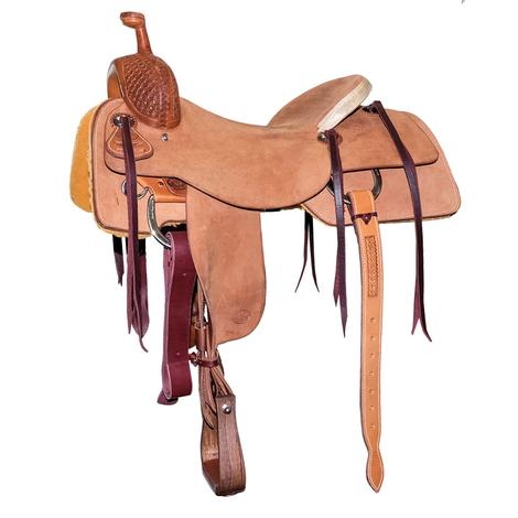 STT Roughout Eighth Windmill Tool 1-Tone Ranch Cutter Saddle with Rawhide Cantle