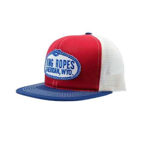 King's Ropes Red White Blue Solid Panel Meshback Cap