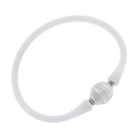 Canvas Bali Freshwater Pearl Silicone Bracelet in White
