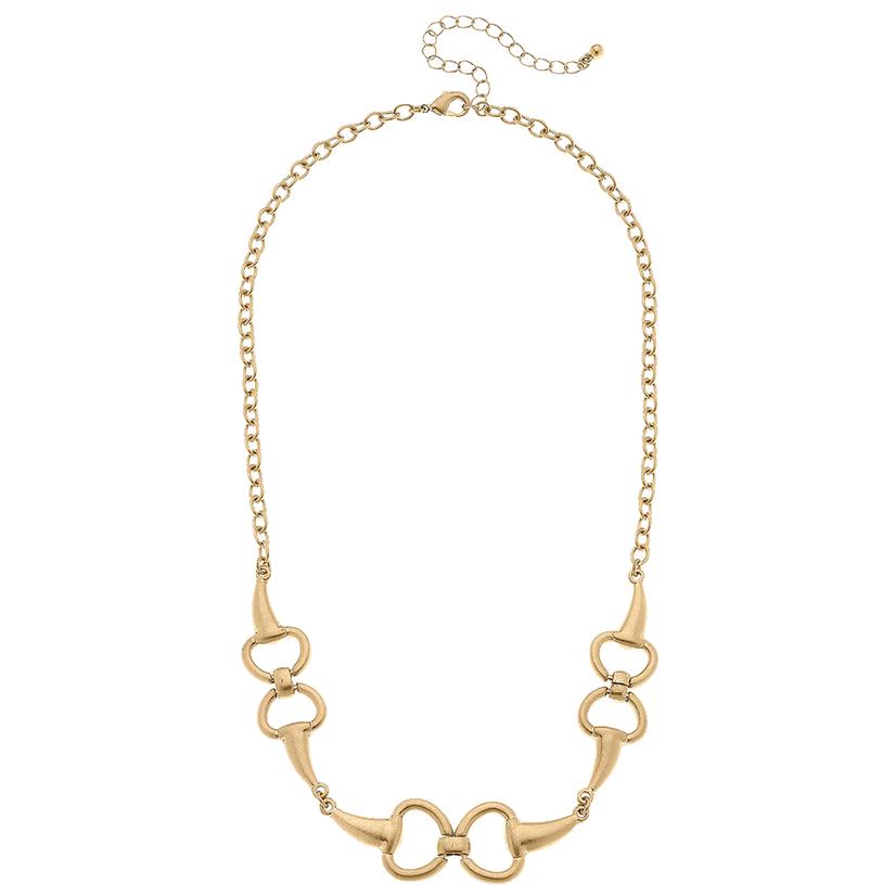  Canvas Grace Horsebit Chain Necklace In Worn Gold