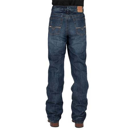 Stetson Blue Mid Rise Relaxed Boot Cut Men's Jeans 