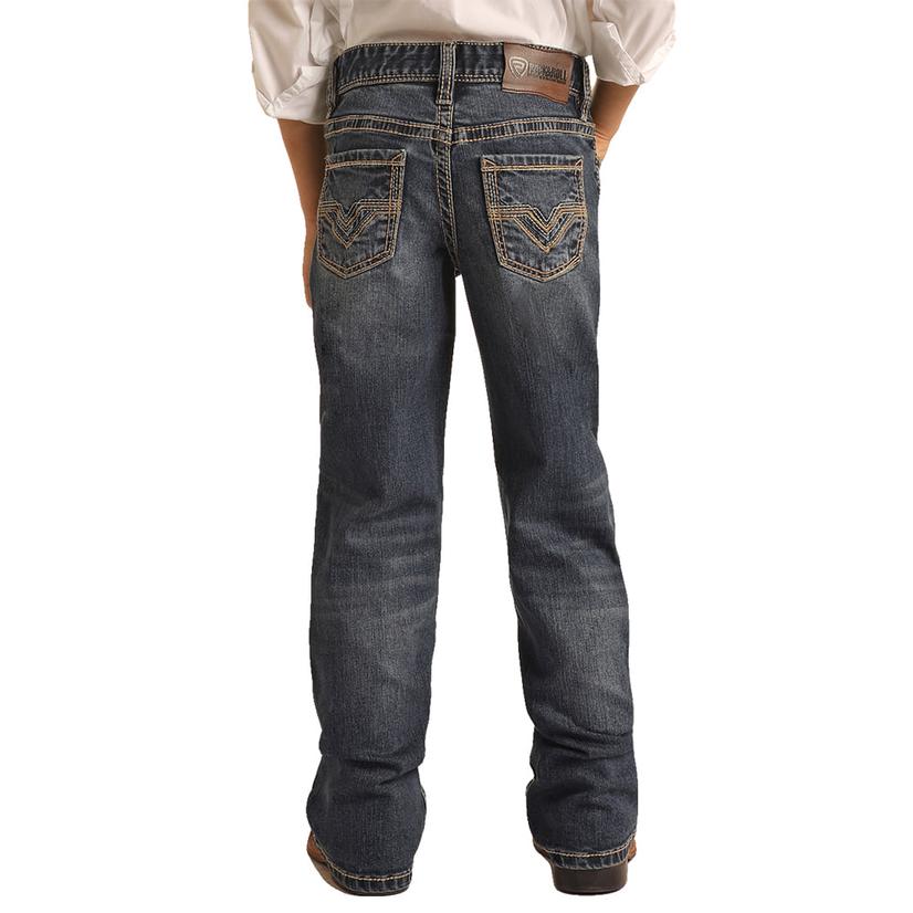  Rock & Roll Cowboy Dark Wash Boy's Bootcut Jeans
