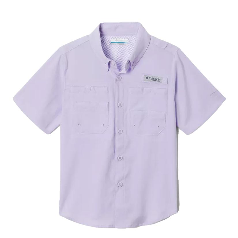  Columbia Soft Violet Pfg Tamiami Short Sleeve Boy's Shirt