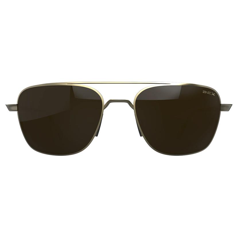  Bex Mach Matte Gold And Brown Sunglasses