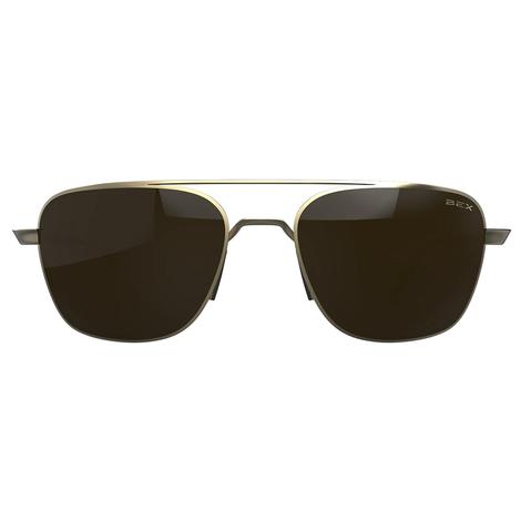 Bex Mach Matte Gold and Brown Sunglasses