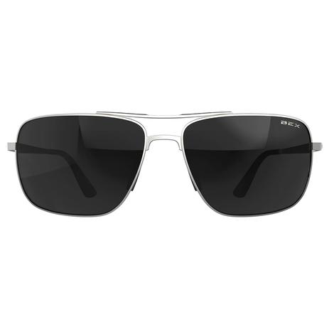 Bex Porter Matte Silver and Gray Sunglasses