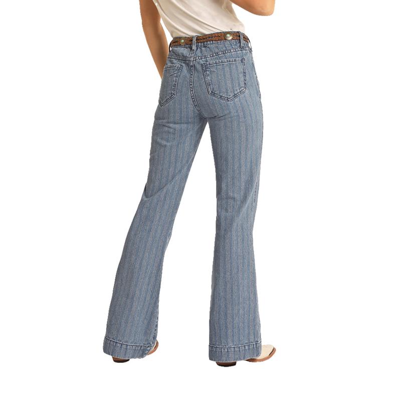  Rock & Roll Cowgirl High Waist Jacquard Women's Trousers