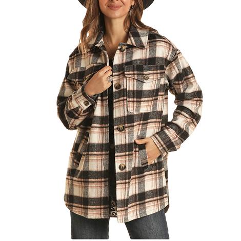 Rock and Roll Cowgirl Plaid Buttondown Women's Coat