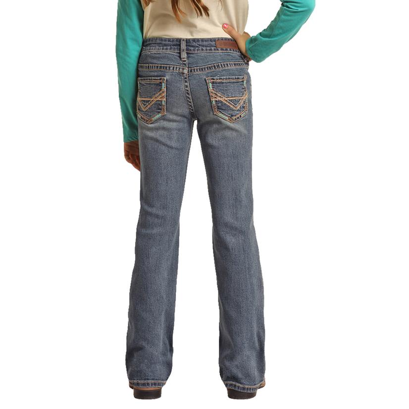  Rock And Roll Cowgirl Extra Stretch Bootcut Girl's Jeans
