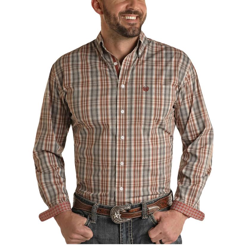  Panhandle Men's Button- Down Plaid Shirt