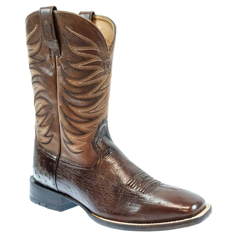  Ariat Banlands Dark Tabac Smooth Quill Ostrich Warm Tabacco Men's Boot