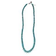 West And Co Turquoise And Navajo Peal Disc Necklace 
