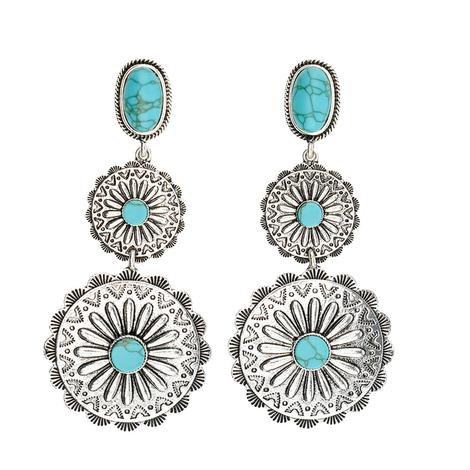 West And Co 3 Tier Flower Concho Earrings
