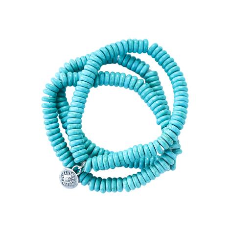 West And Co Turquoise Beaded Stretch Bracelet   