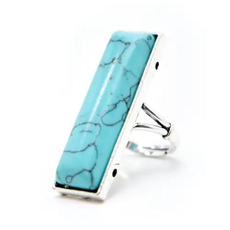 West And Co Turquoise Bar Ring 