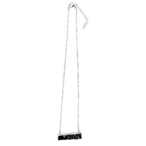 West And Co Dainty Silver Necklace With Black Bar