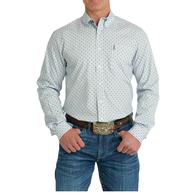 Cinch Modern Fit Long Sleeve Light Blue Print Button-Down Men's Shirt