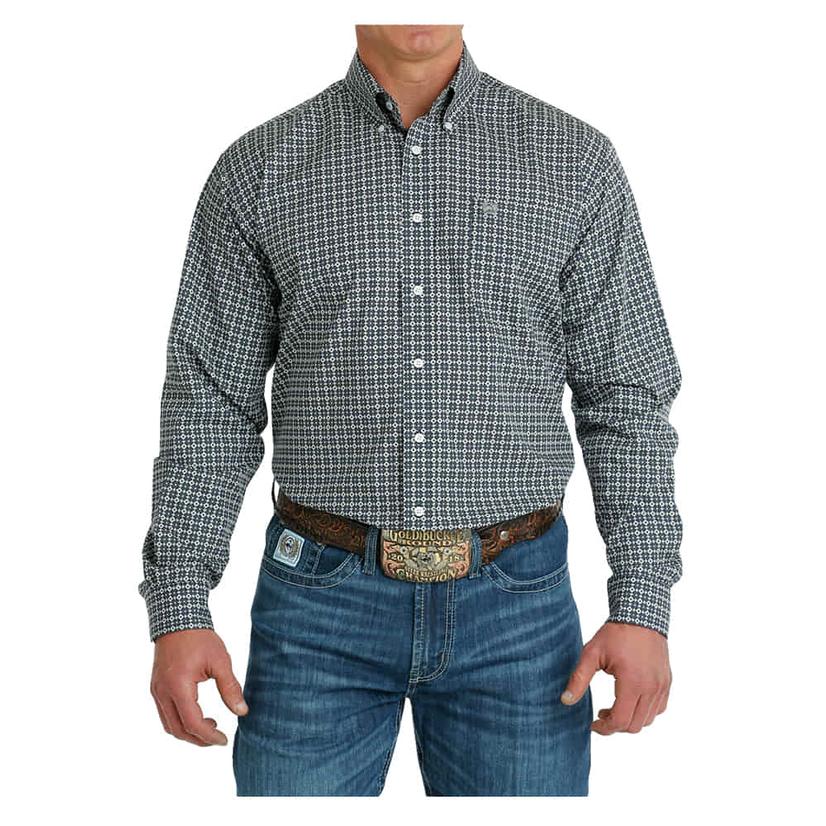  Cinch Men's Navy Long Sleeve Button- Down 3xl Shirt