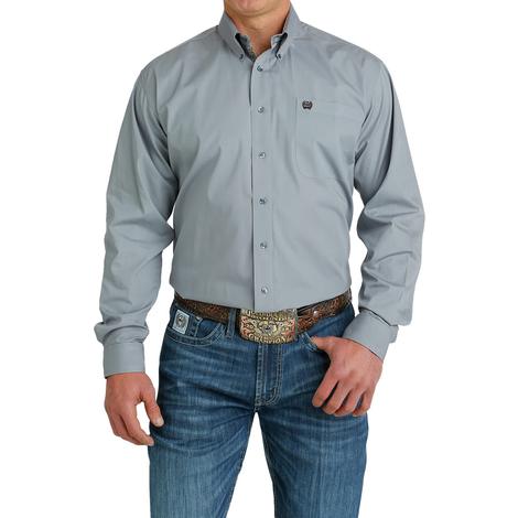 Cinch Grey Long Sleeve Button-Down Men's Shirt