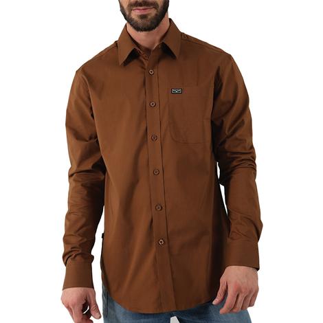 Kimes Ranch Linville Brown Long Sleeve Buttondown Men's Shirt