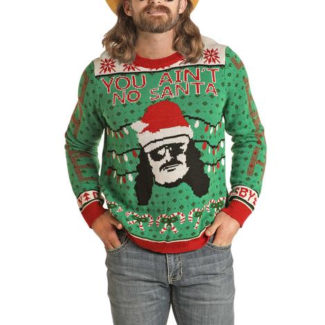 Rock And Roll Green Dale Brisby Ugly Christmas Men's Sweater 