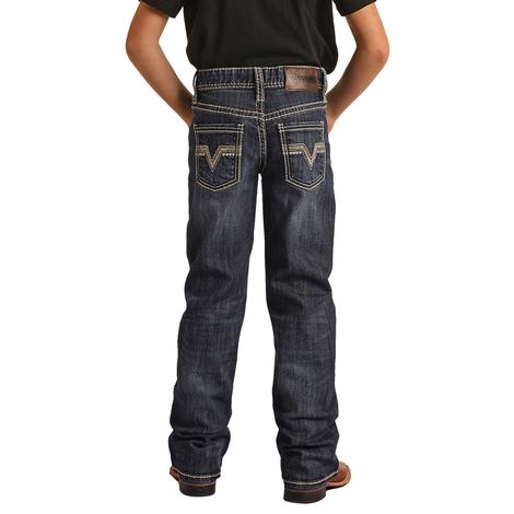 Rock And Roll Dark Vintage Bootcut Boy's Jeans