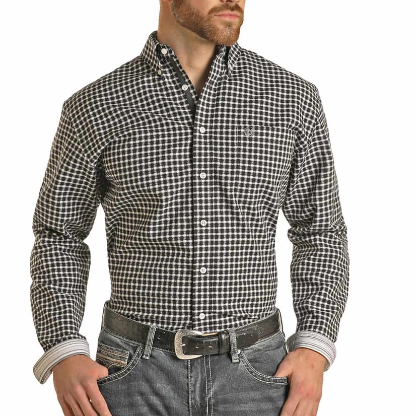  Panhandle Ombre Dobby Check Long Sleeve Men's Shirt