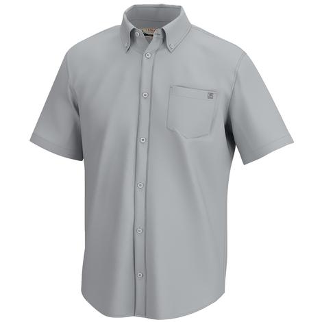 Huk Kona Solid Harbor Mist Men's Short Sleeve Shirt