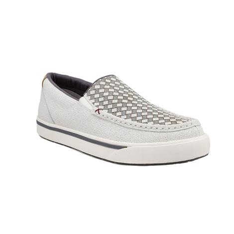 Twisted X Boots Basket Weave Slip On White Men's Shoe