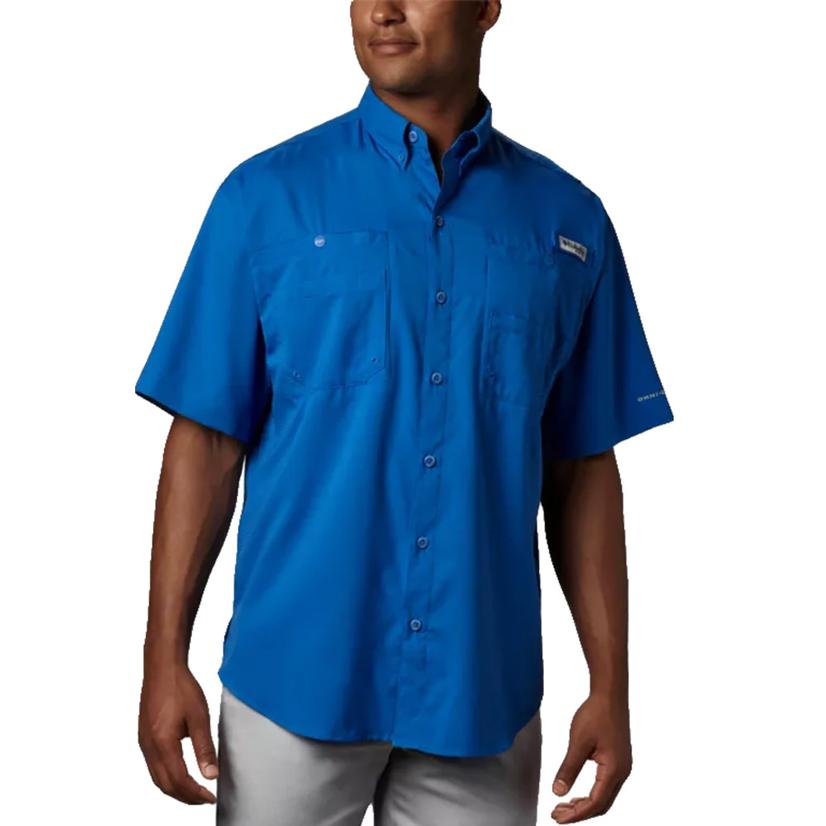  Columbia Tamiami Vivid Blue Short Sleeve Men's Shirt