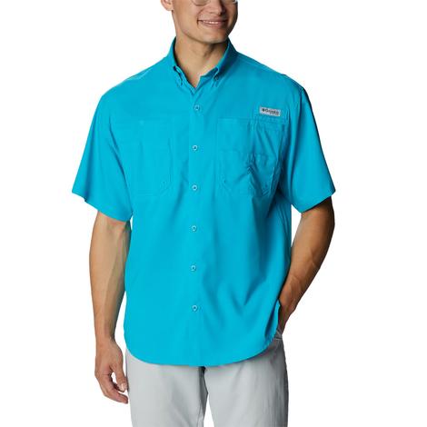 Columbia Tamiami II Ocean Teal Short Sleeve Button-Down Men's Shirt