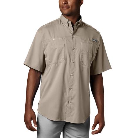 Columbia Tamiami II Short Sleeve Tall Fossil Men's Shirt