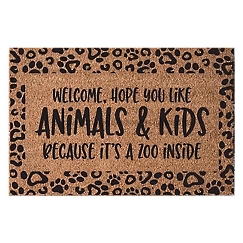  Welcome Mat Animal Print Zoo In Here 30x18 