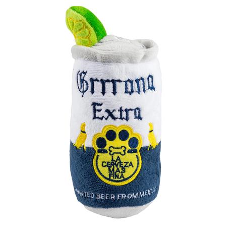 Haute Diggity Dog Grrrona Can with Lime Squeaker Dog Toy