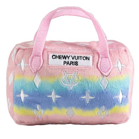 Haute Diggity Dog Large Pink Ombre Chewy Vuiton Handbag Squeaker Dog Toy