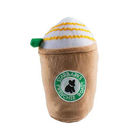 Haute Diggity Dog Large Starbarks Frenchie Roast With Straw Squeaker Dog Toy