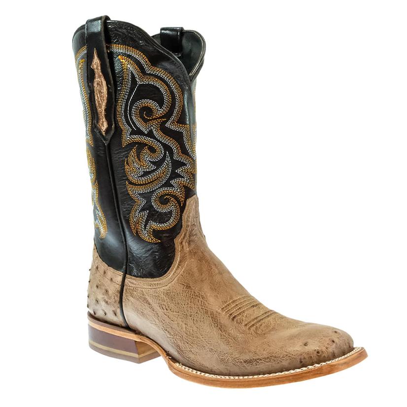  Tony Lama Ponderosa Antique Coffee Smooth Ostrich Square Toe Women's Boot