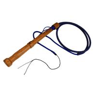Double C Customs 8' Electric Blue/Gray Bull Whip With Oak Handle