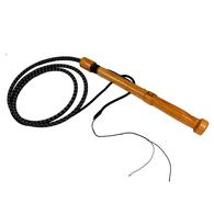Double C Customs 6' Black/Gray Bull Whip With Oak Handle