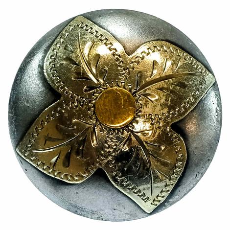 South Texas Tack 4-Point Flower Screwback Conchos 1.5