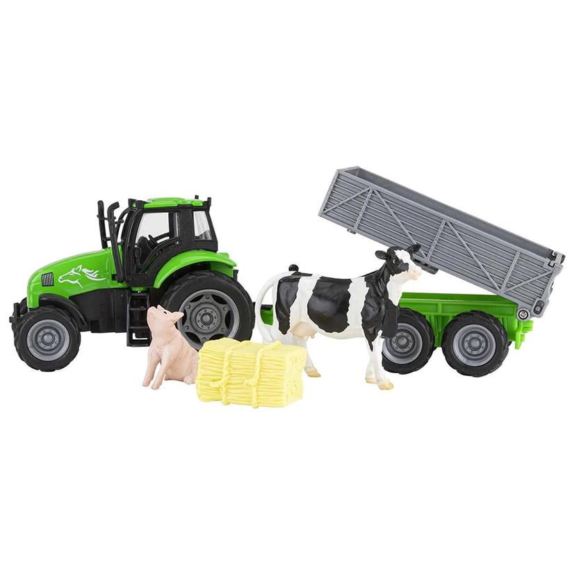  Breyer Farms Tractor And Tag- A- Long Wagon