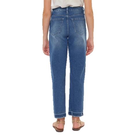 Kancan Straight Fit Frayed Capri Bottom Girl's Jeans