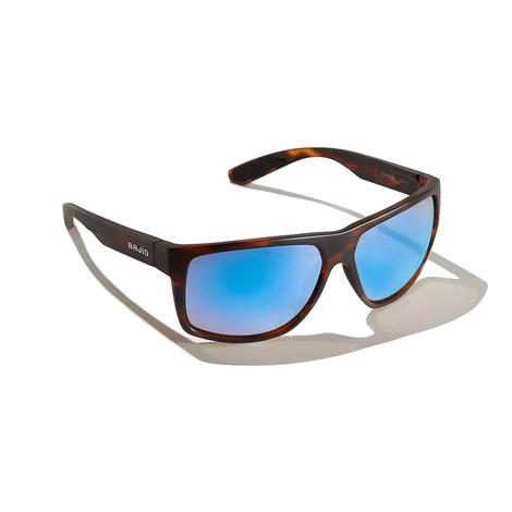 Bajio Boneville Matte Brown Tortoise with Blue Lens Sunglasses