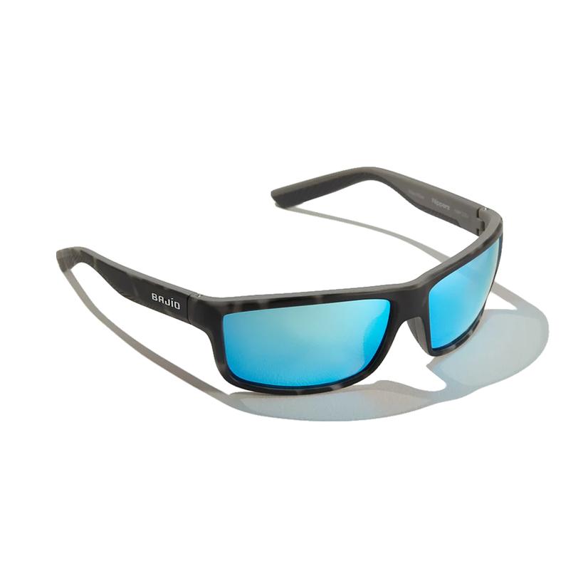  Bajio Nippers Matte Grey Tortoise With Blue Lens Sunglasses