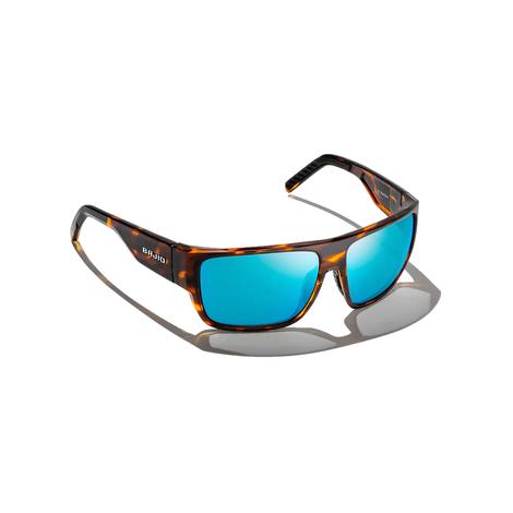 Bajio Ozello Brown Tortoise Gloss with Blue Mirror Lens Sunglasses