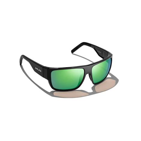Bajio Ozello Matte Black with Green Mirror Lens Sunglasses